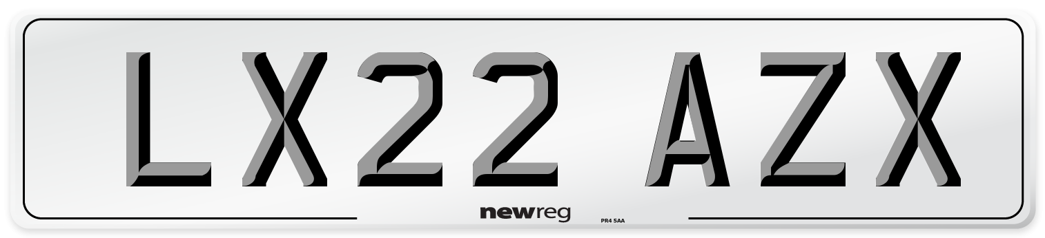 LX22 AZX Number Plate from New Reg